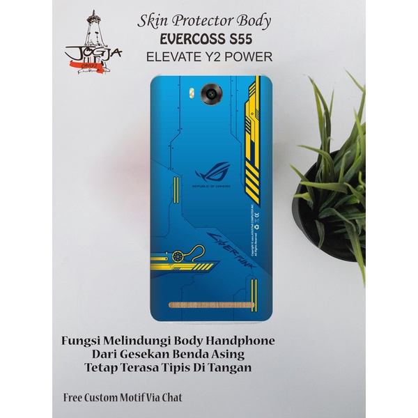 Dapat 2Pcs Garskin HP Evercoss S55 Elevate Y2 Power motif rog 2 - Free Custom Motif