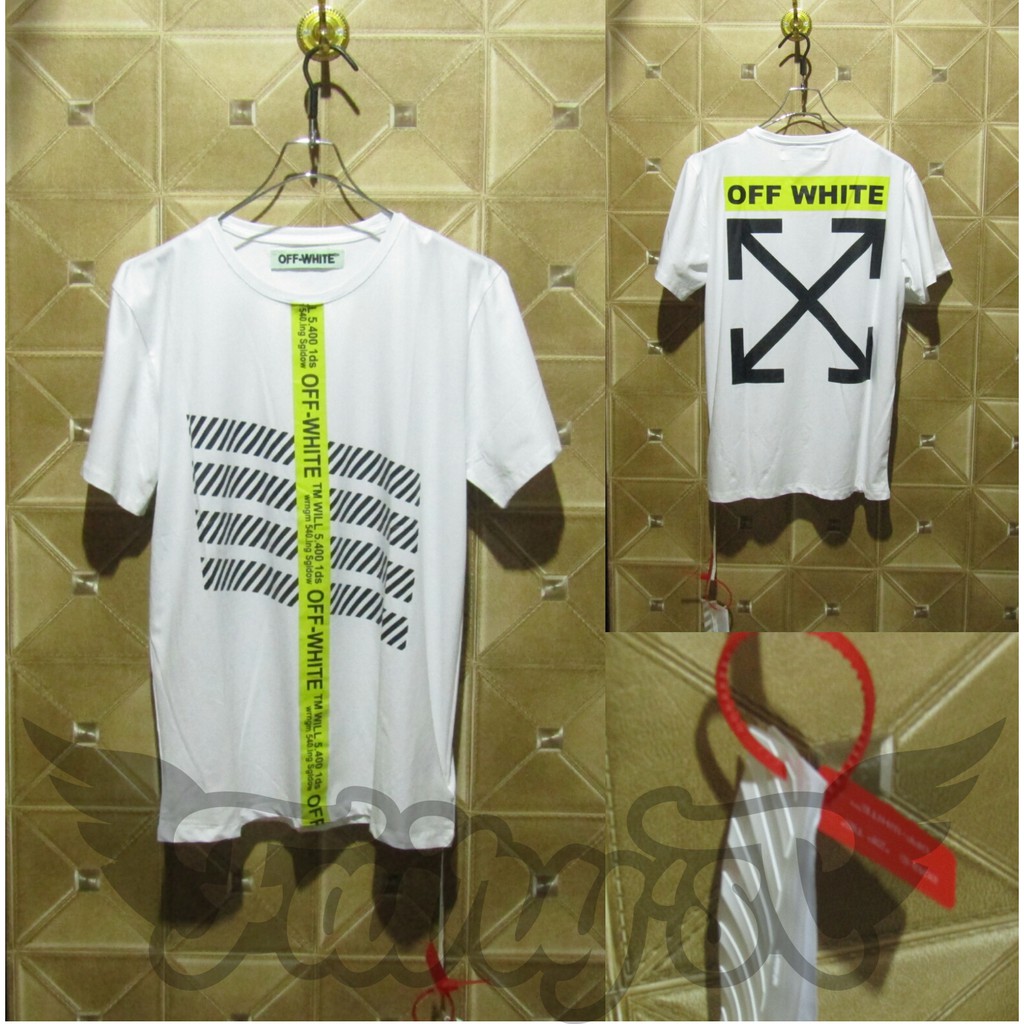 Kaos Off-White Cross Arrow import premium mirror 1: 1 with tag zip tie