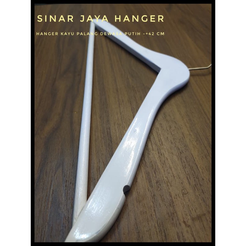 hanger kayu  palang dewasa putih