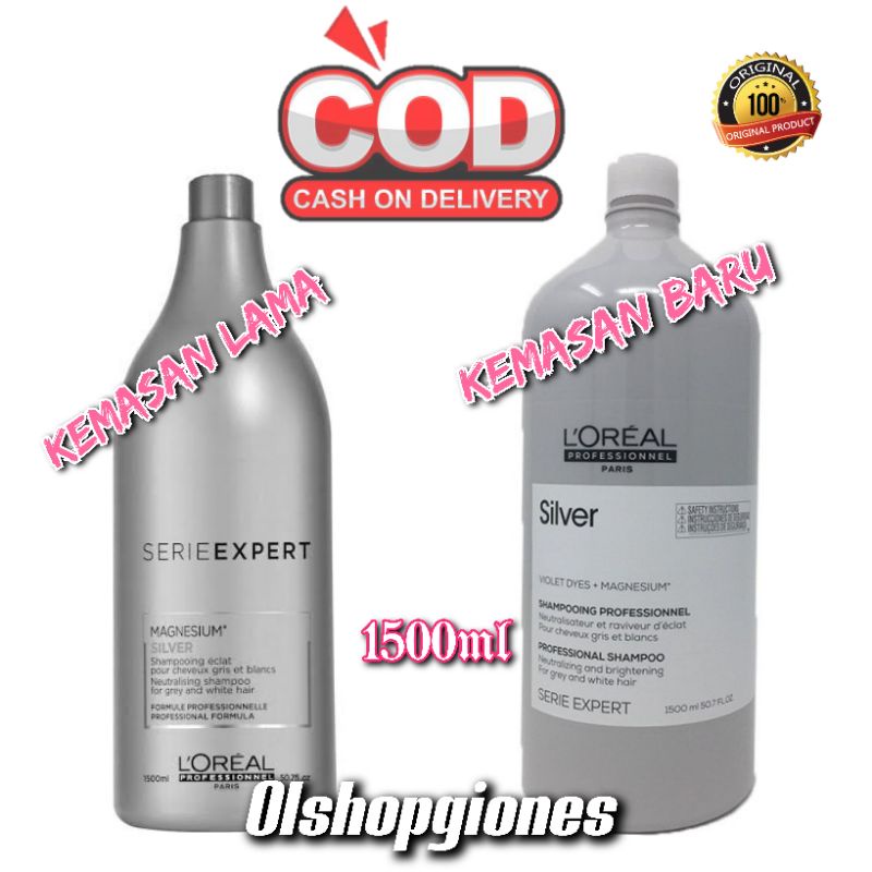 L'Oreal Professionnel Serie Expert Silver magnesium Shampo 1500ml shampoo purple ash abu abu