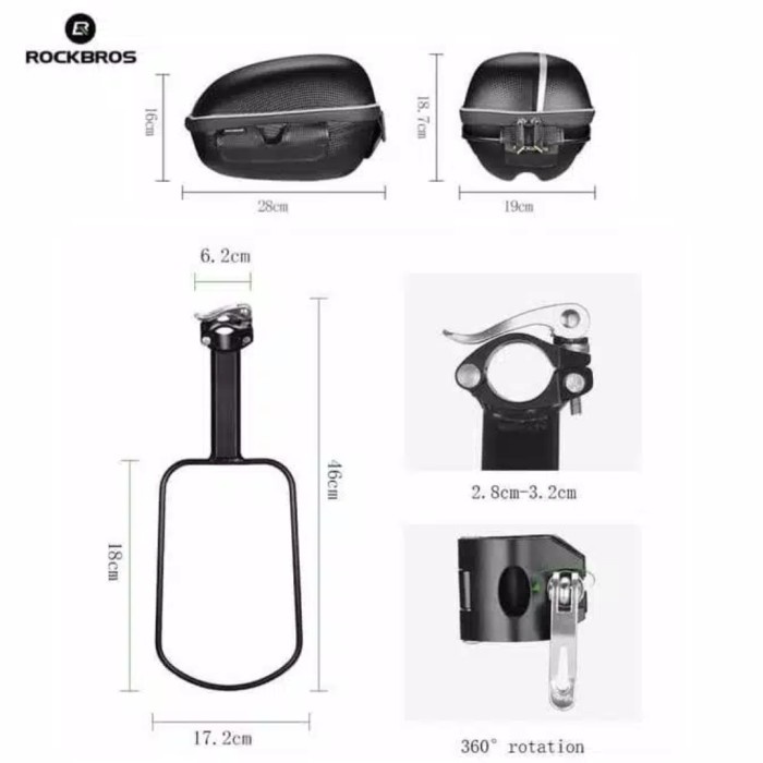 Aksesoris Sepeda - Rockbros Tas Rak Sepeda Kw-672 Rack Bag Tas Panier Bagasi Sepeda