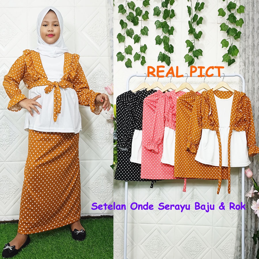 SETELAN ONDE SERAYU BAJU DAN ROK 6-12tahun CARLINA FASHION