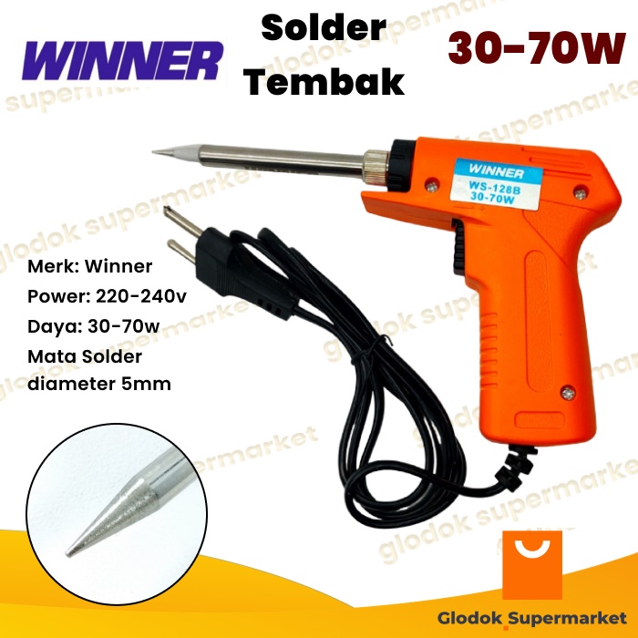 Solder Tembak Winner TL9128A 30-70 Watt Dual Heat Soldering TL-9128A 30w 70w