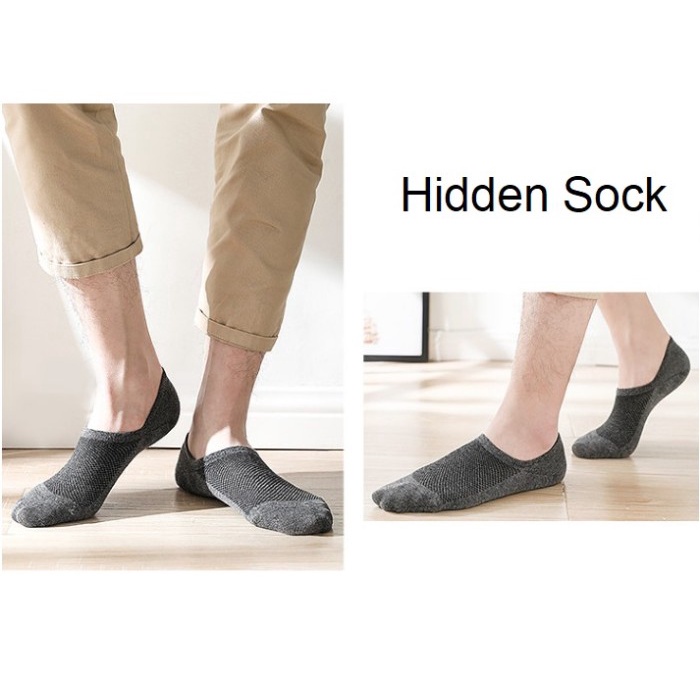 KAOS KAKI PENDEK INVISIBLE SERAT BAMBU HIDDEN SOCK PREMIUM