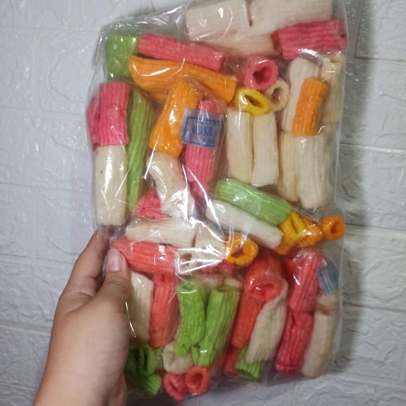 

Kerupuk Semprong Pelangi warna warni sepak / Keripik Kerupuk Impala Pipa