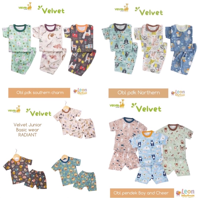 Setelan Pendek Velvet Junior Basic Wear terbaru Joy and cheer northern harga 1 stel