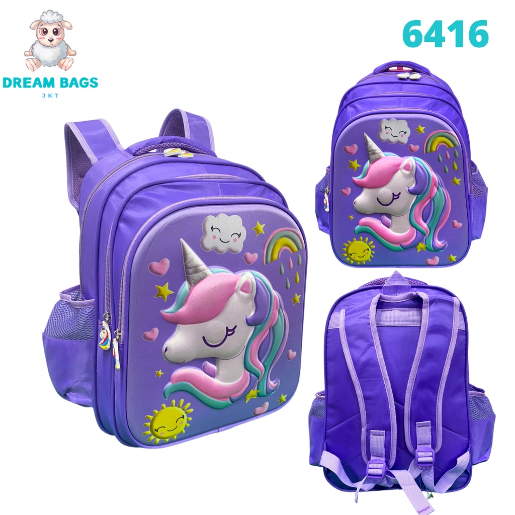 DREAM BAGS Tas Ransel Anak Perempuan Ukuran SD DB-6416 Tas Sekolah anak Perempuan