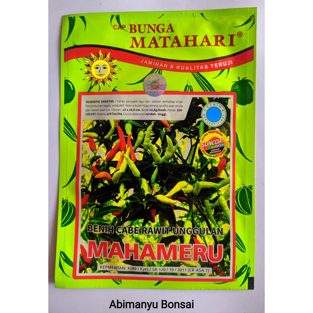 Benih Cabe Rawit MAHAMERU 10gr Cap Bunga Matahari