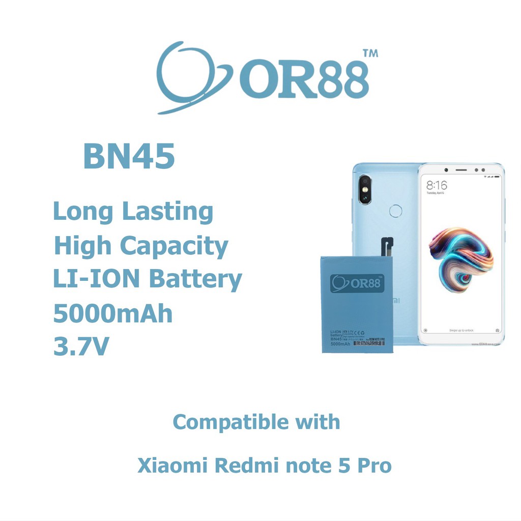 Baterai Batre Battery Double Power Xiaomi Redmi Note 5 Pro BN45 OR88/ Oriens88