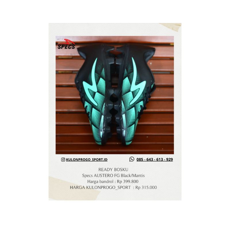 Sepatu Bola Termurah Specs AUSTERO FG Black/Mantis
