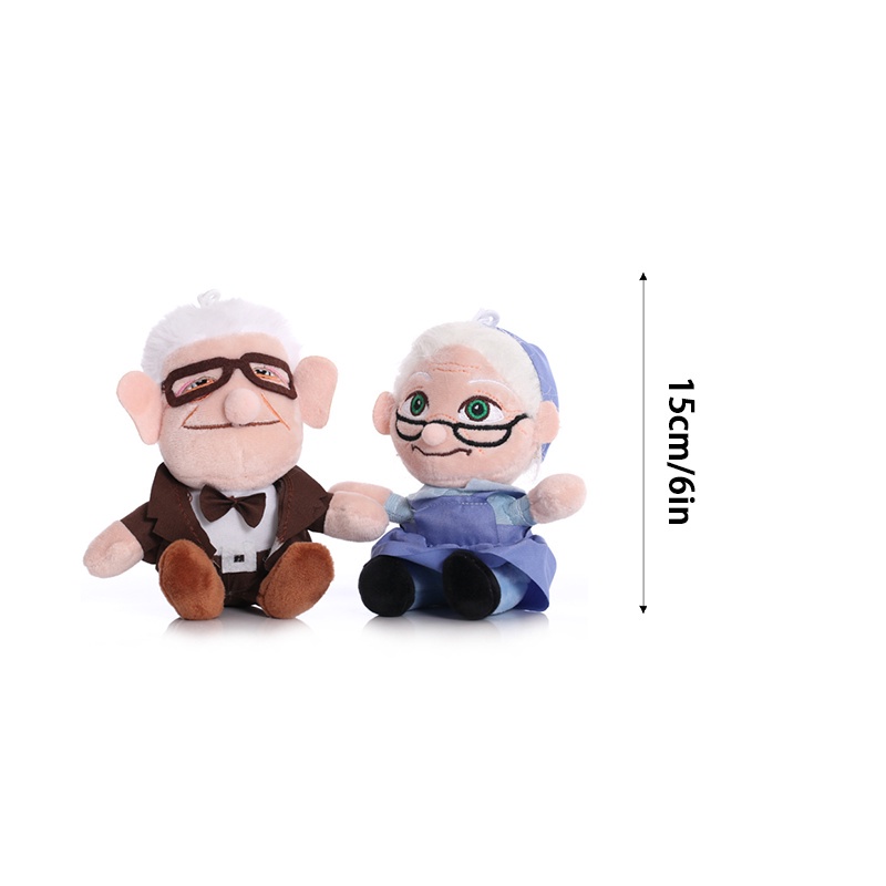 Ready Stock !!! 15cm UP Carl Fredricksen &amp; Wife Ally Plush Toys Doll Stuffed Soft Toys