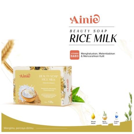 Ainie Soap Rice Milk With Vitamin B3 &amp;  E | 135 Gram