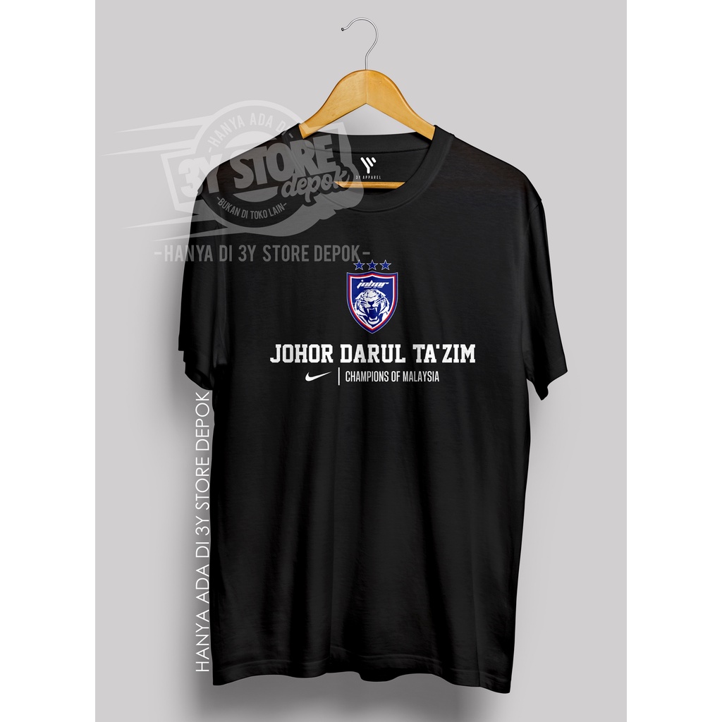 KAOS SANTAI BOLA JDT JOHOR DARUL TA'ZIM MALAYSIA BAHAN KATUN COMBED 30S PRIA WANITA - 3Y STORE
