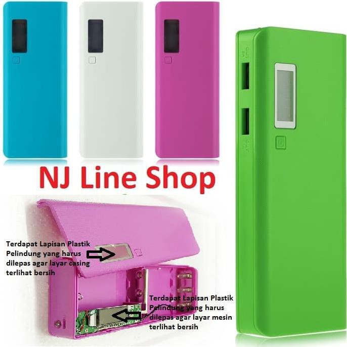 MODUL POWERBANK LCD DISPLAY + CASING / MODUL POWERBANK DIY 5 BATERAI