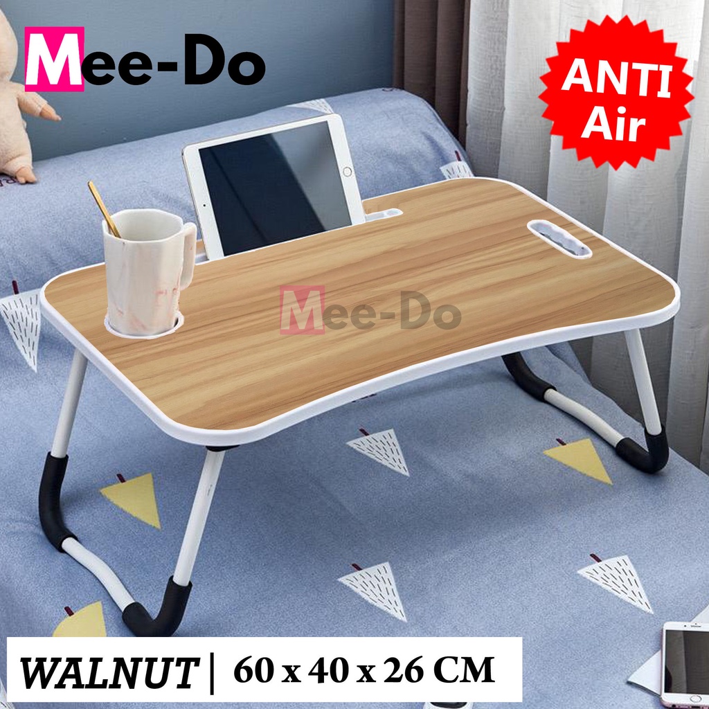 MEE DO Meja Lipat Laptop Belajar Anak Serbaguna Folding Table-MBL01 - Walnut