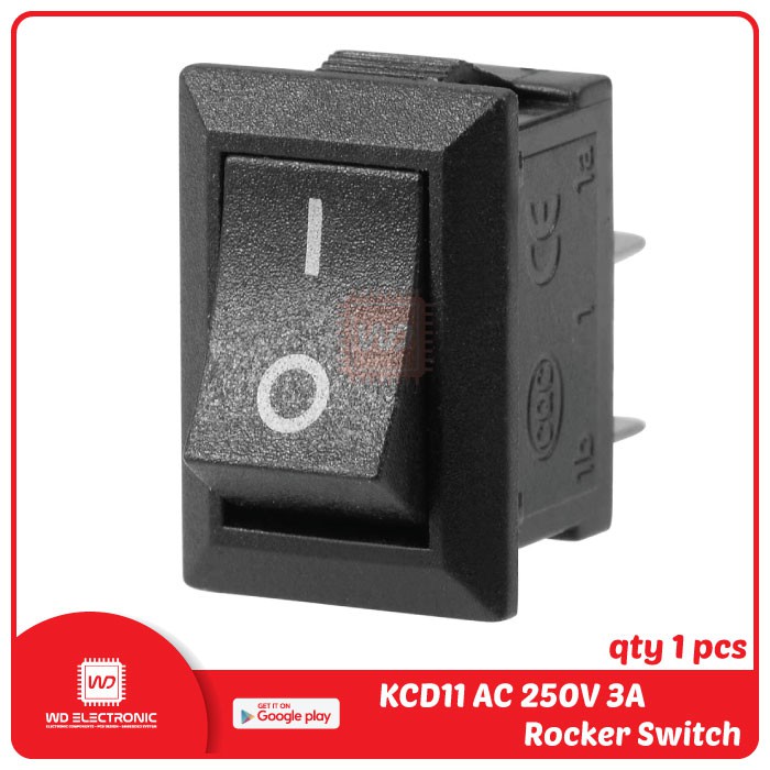 ROCKER SWITCH KCD11 15x10MM 3A 250V 2P SAKLAR ON OFF