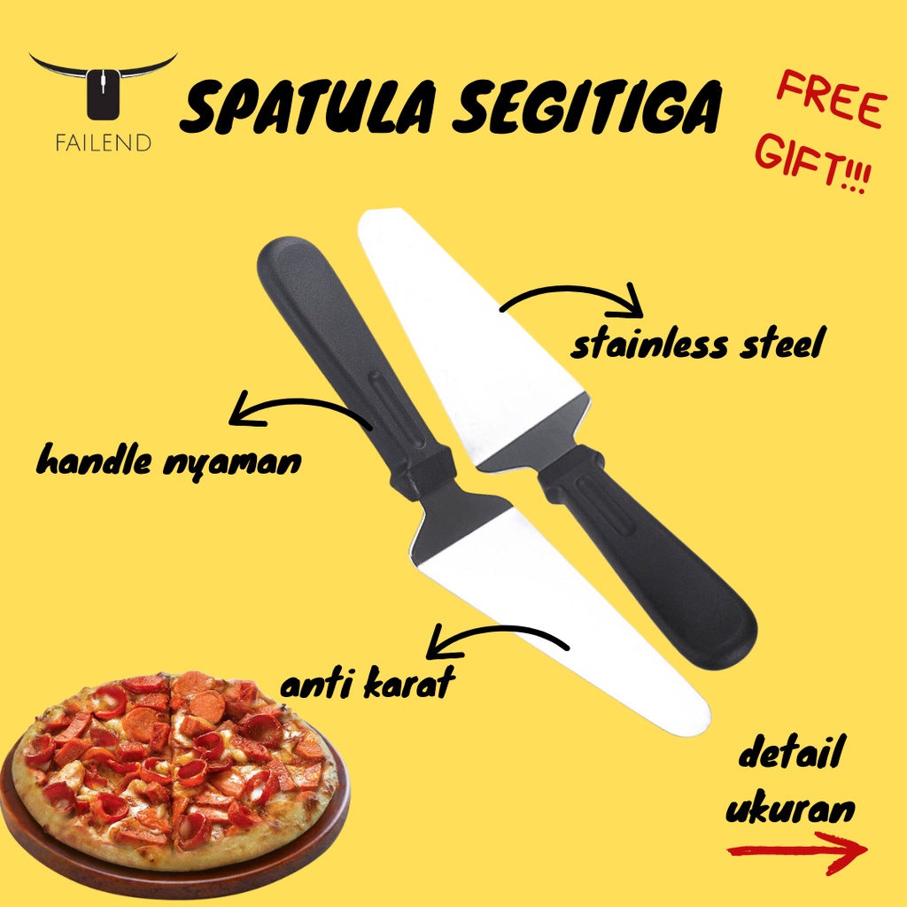 Spatula Pizza Segitiga Untuk Mengambil Kue Cake Tart Bahan Stainless Steel