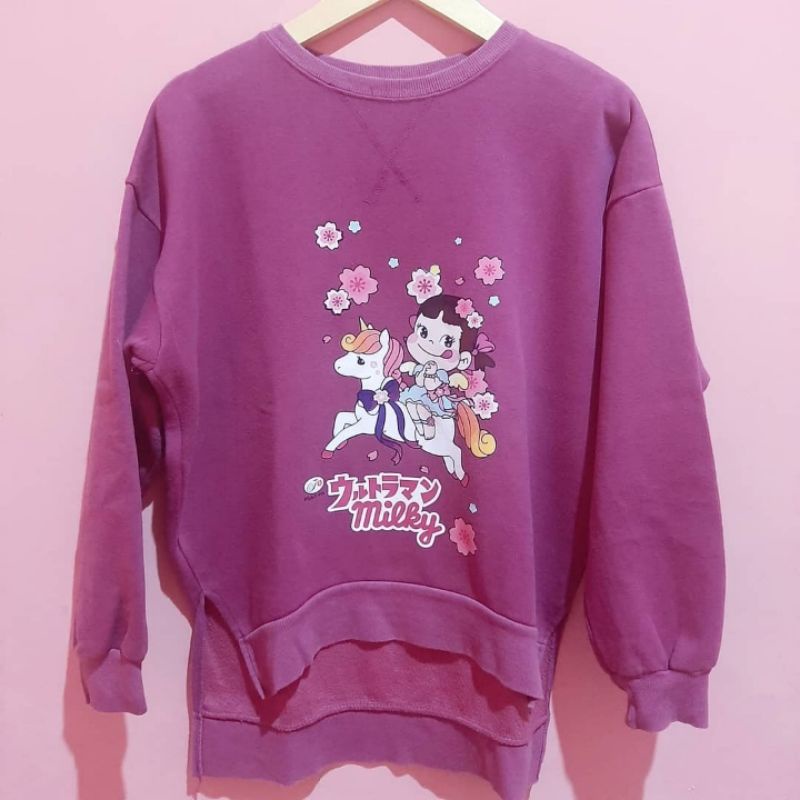Crewneck Sweater Milky Peko Chan Unicorn