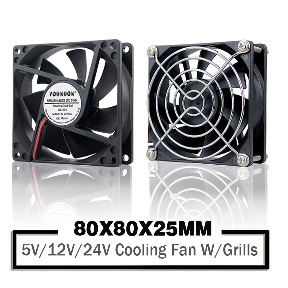 Preorder Dc 5v 12v 24v 80mm 8025 Cooling Fan 80x80x25mm Cooler Fans Pc Case Cpu Brushless Cooler Shopee Indonesia