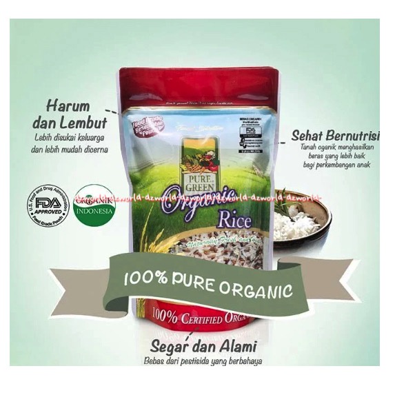 Pure Green Organik Rice 1kg Beras Kombinasi Beras Organik Mixed Rice 1 kg Puregreen Purgreen