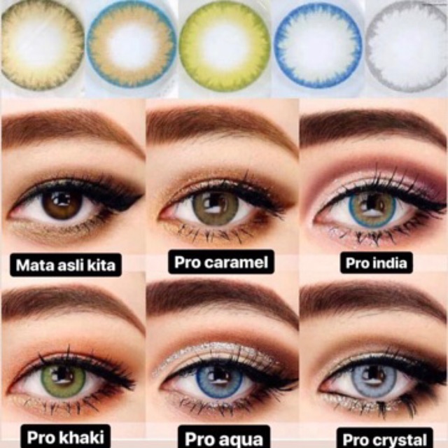 Softlens pro crystal gray india caramel aqua