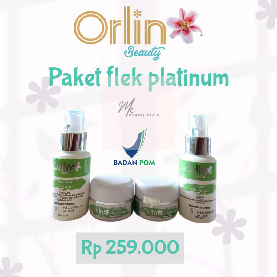 ORLIN BEAUTY PAKET FLEK WHITENING PLATINUM - CREAM KRIM PERAWATAN UNTUK MENGOBATI MENGHILANGKAN NODA