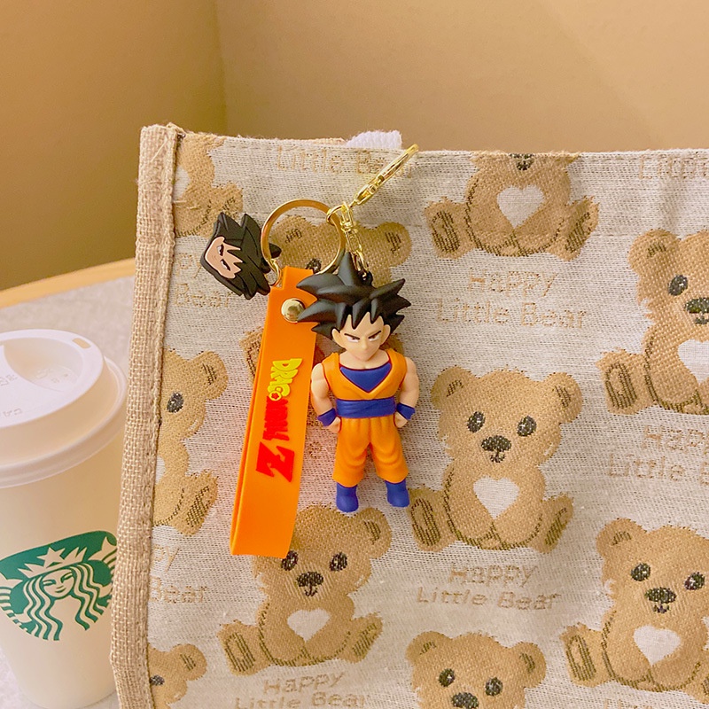 Gantungan Kunci Bentuk Boneka Dragon Ball Son Goku Gohan Bahan Silikon Untuk Anak Laki-Laki / Perempuan