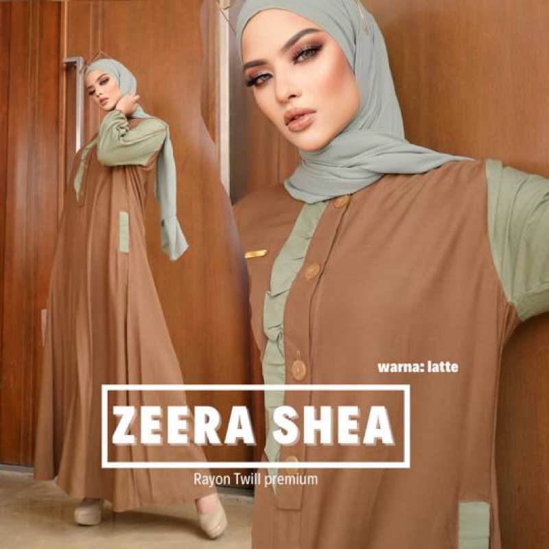 Daster Arab ZEERA SHEA Maxi Dress Gamis Twill Premium