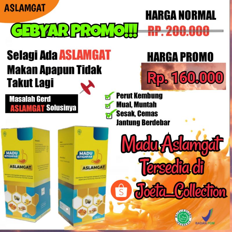 ASLAMGAT BY MADU ISTIGHFAR, MENGOBATI MASALAH LAMBUNG, GERD ANXIETY DAN KECEMASAN