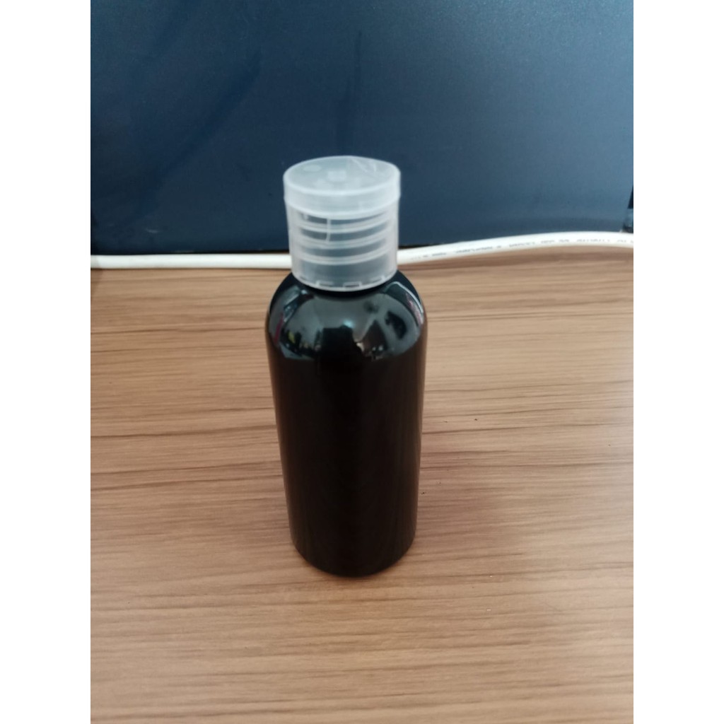 Botol Plastik PET 60ml BR Hitam Tutup Fliptop