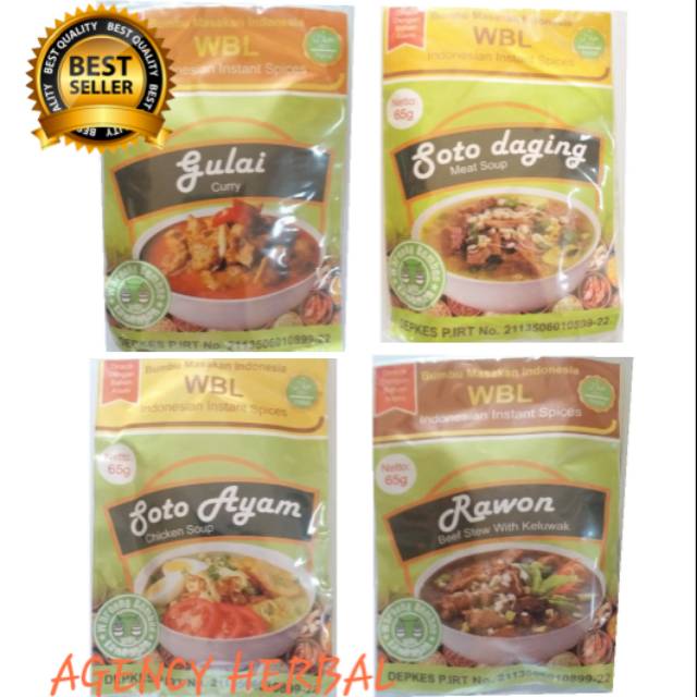 

BUMBU SOTO /BUMBU GULAI /BUMBU RAWON WBL