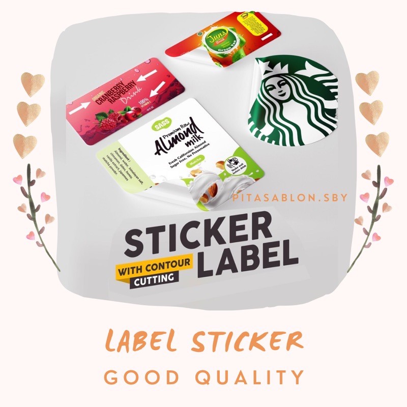 Label sticker anti robek tahan air untuk kemasan makanan minuman atau souvenir