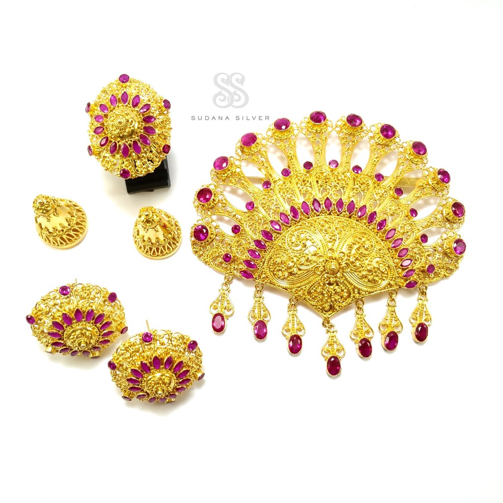Bros Perak Gold Plated Ruby Silver 925 Bali