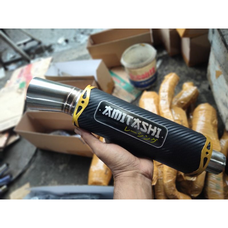 Silincer Amitashi carbon look inlet 38 dan 50