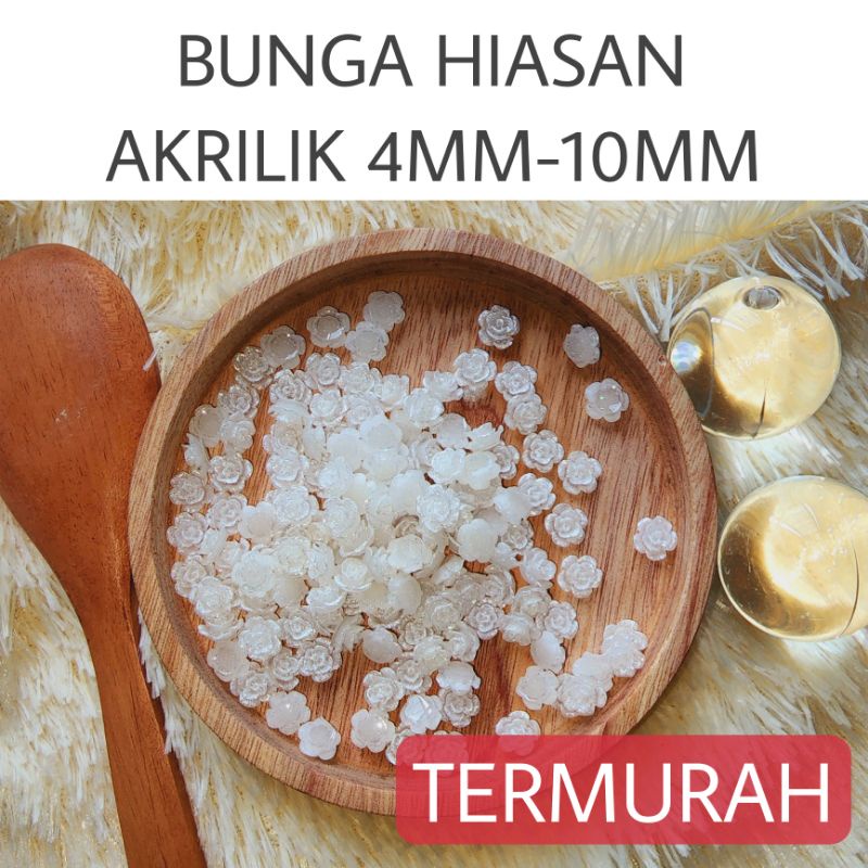 isi -+50pcs 4mm/10mm ACC nails/ BUNGA RESIN / BUNGA HIASAN KUKU / DEKORASI KUKU