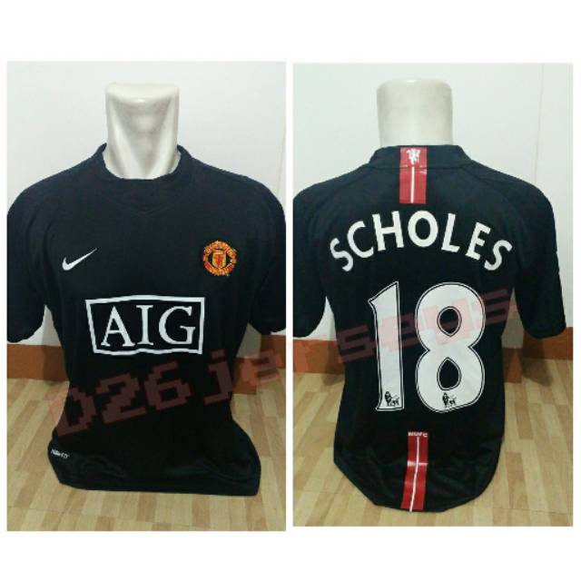 Jersey RETRO Manchester United Away 2007 / 2008 OFFICIAL + Cetak nama FONT EPL RETROn