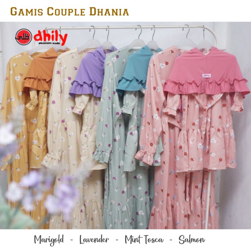 Gamis Couple Dhania, Gamis couple Ibu bayi anak by Dhilyhijab