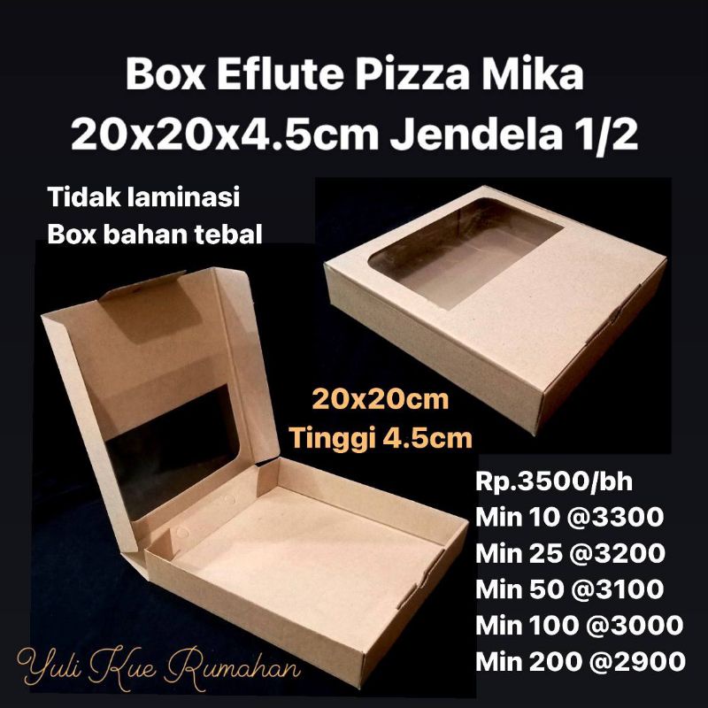 

Box Eflute Pizza Mika 20x20x4.5cm Jendela 1/2