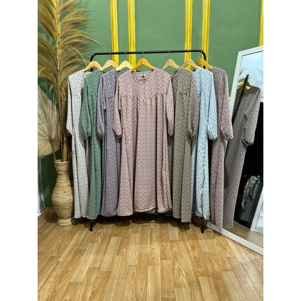 Gamis Crinkle Ld 120cm Jumbo Bahan Adem Busui Friendly