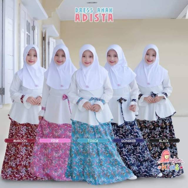 Pusat Baju Anak Miulan Gamis Anak Dress Anak Adista by Miulan Hijab