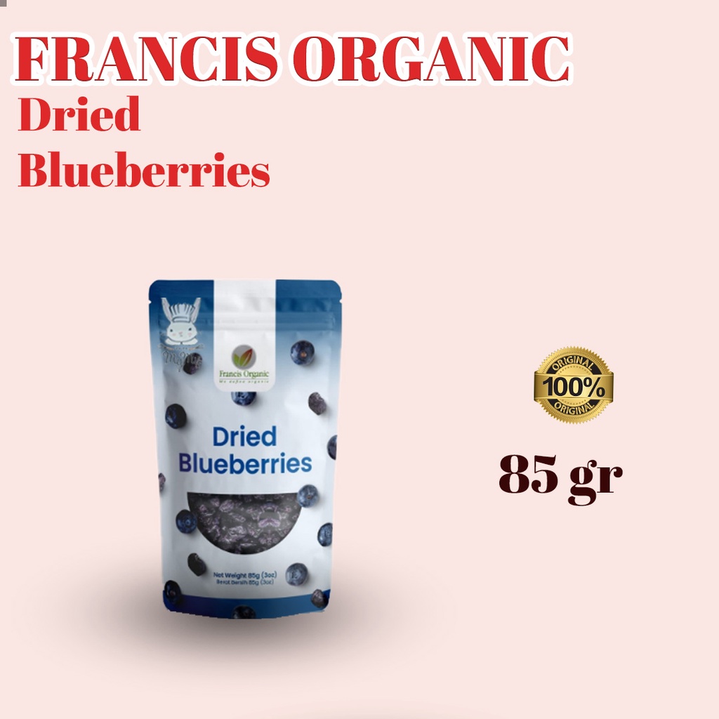 

Dried Blueberries / Bluberry Kering Pocket Size by Francis Organic 100 gr