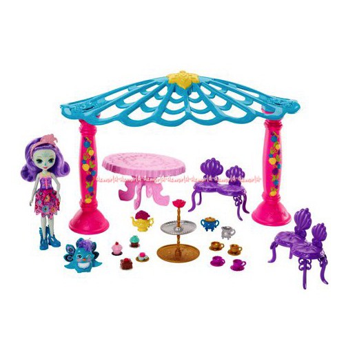 Enchantimals Garden Gazebo Playset Patter Peacock Doll &amp; Flap Figure Boneka Encantimels