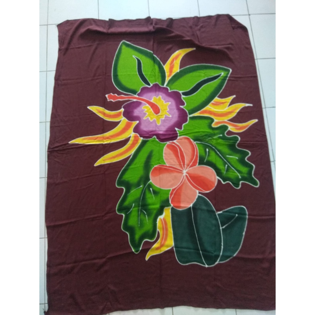 kain sarung pantai lukis jumbo tanpa rumbai souvenir bali