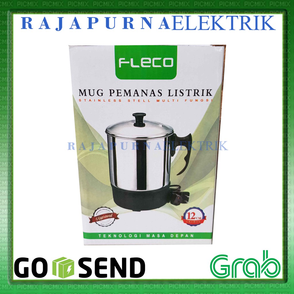 MUG TEKO Listrik / elektrik Pemanas Air 12 cm FLECO Stainless