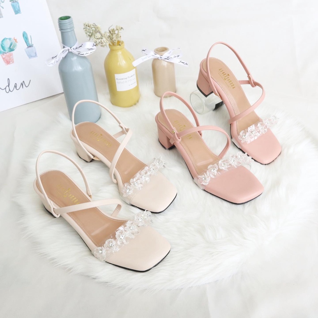 GLARISAMODA Aurora heels 5cm sandal wanita bunga payet nyaman