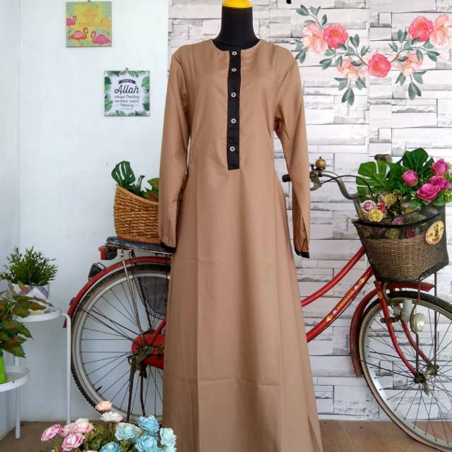 Gamis Polos Toyobo Alpine wanoja best seller