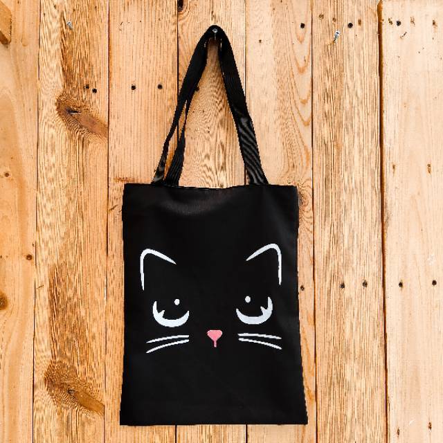 TOTEBAG DRILL KUCING KIIYOO (limited edition) (Ada resletingnya)