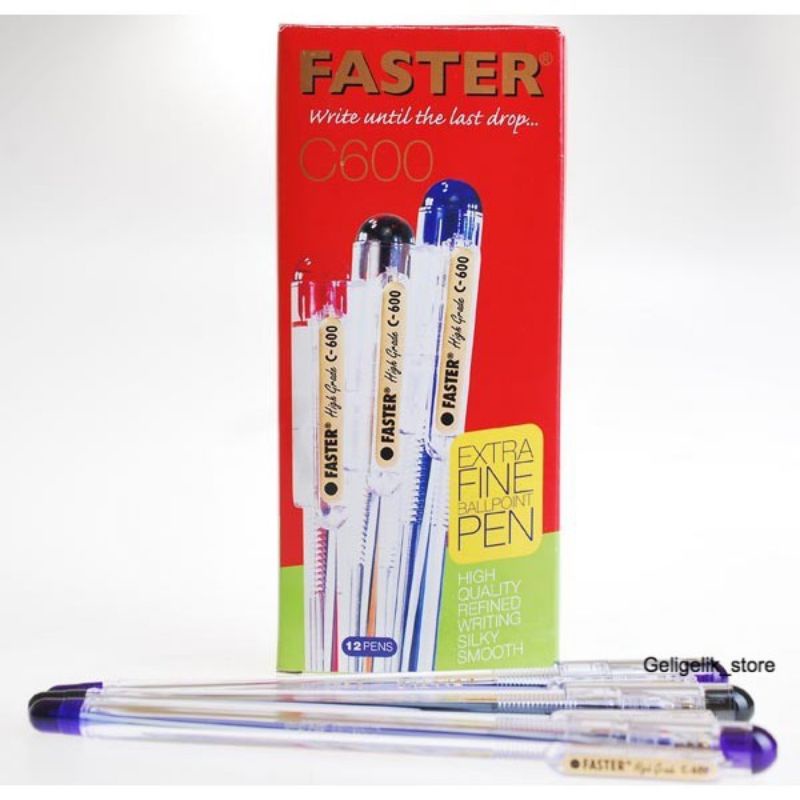 

Pulpen Faster C-600 Hitam /box isi 12