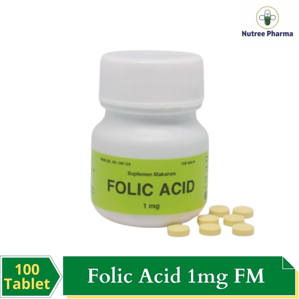 Asam Folat / Folic Acid 1 mg Botol Isi 100 Tablet FM  | Suplemen Asam Folat Untuk Ibu Hamil | Progra