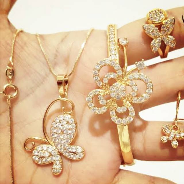 SET PERHIASAN XUPING ANAK EMAS ASLI , KALUNG GELANG CINCIN ANTING - S041